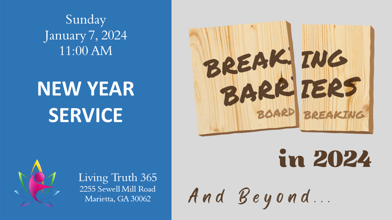 Image inviting all to attend service.